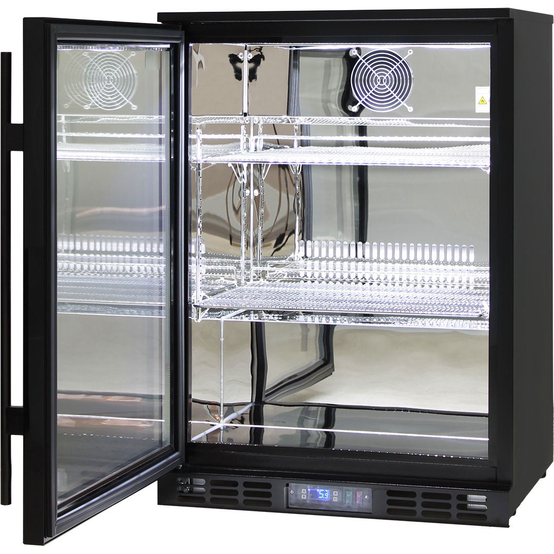 Rhino SG1L-B bar fridge - glass door detail