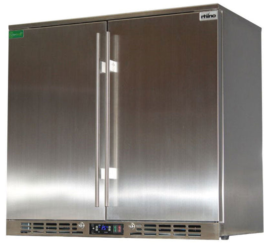 Rhino SG2H-SD - 208L Stainless Steel 2 Door Solid Bar Fridge - King's Choice Winner