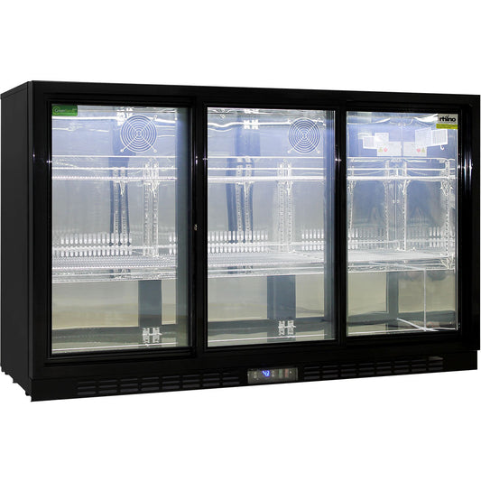 Rhino 330L Bar Fridge - 3 Sliding Doors - Commercial Grade - SG3S-B