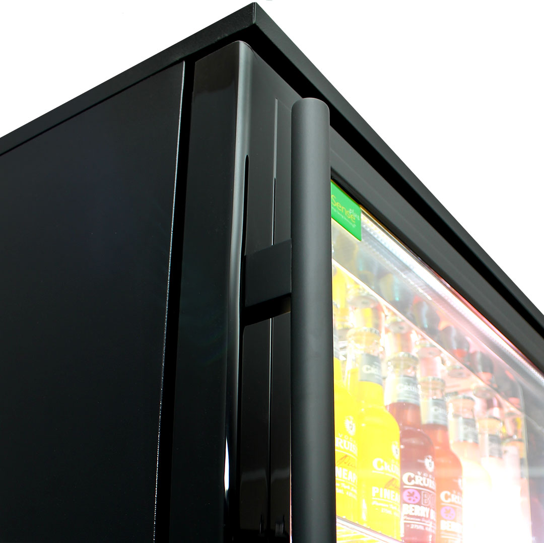 Rhino SGT1L-BS –  Black Upright Glass Door Drinks Fridge – 293 Litres