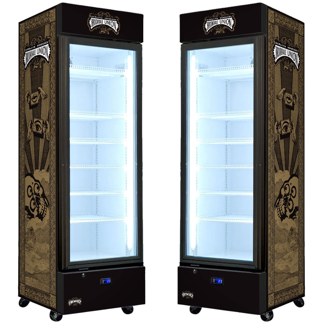 Brookvale Union Upright Quiet Running Black Glass Door Bar Fridge - Model SC372B-BVU