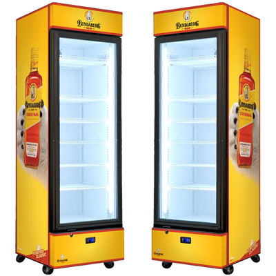 Bundy Rum Upright Quiet Running Black Glass Door Bar Fridge - Model SC372B-Bundy-1