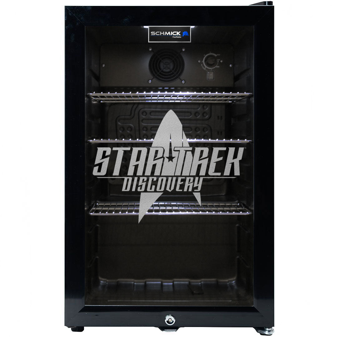 Star Trek Discovery Branded Glass Door Bar Fridge With Cool Frosted Door Logo - SC70B-STD-01