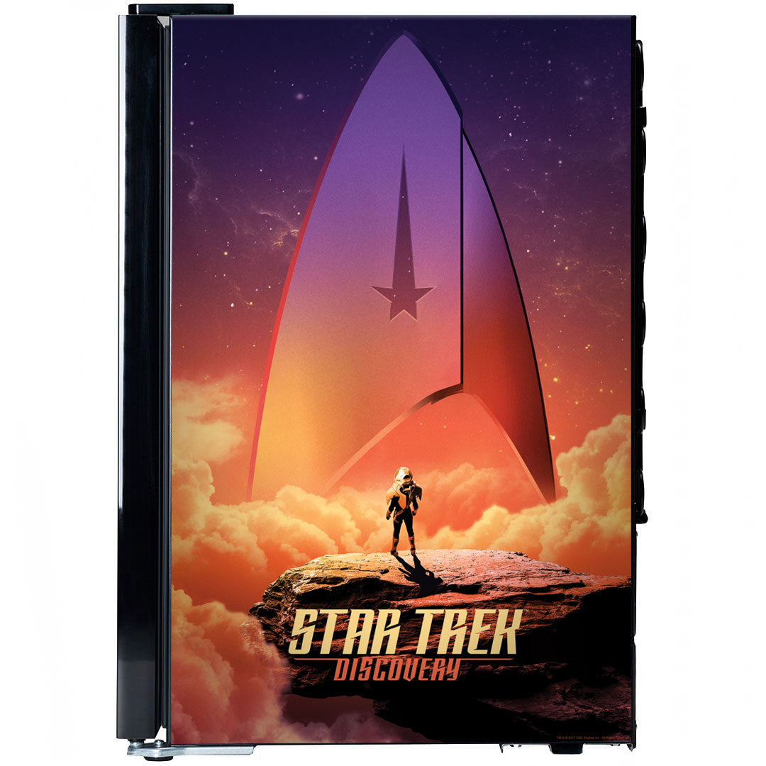 Star Trek Discovery Branded Glass Door Bar Fridge With Cool Frosted Door Logo - SC70B-STD-01