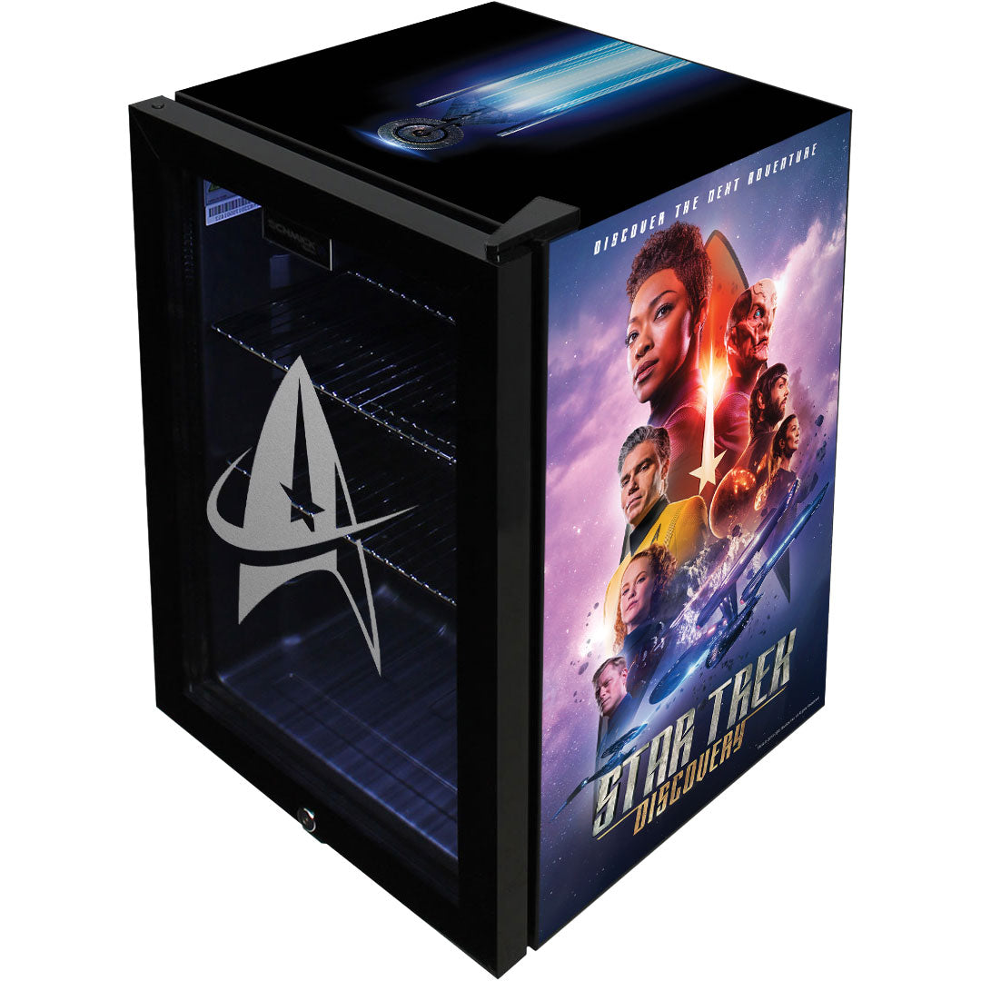 Star Trek Discovery Branded Glass Door Bar Fridge With Cool Frosted Door Logo - SC70B-STD-02