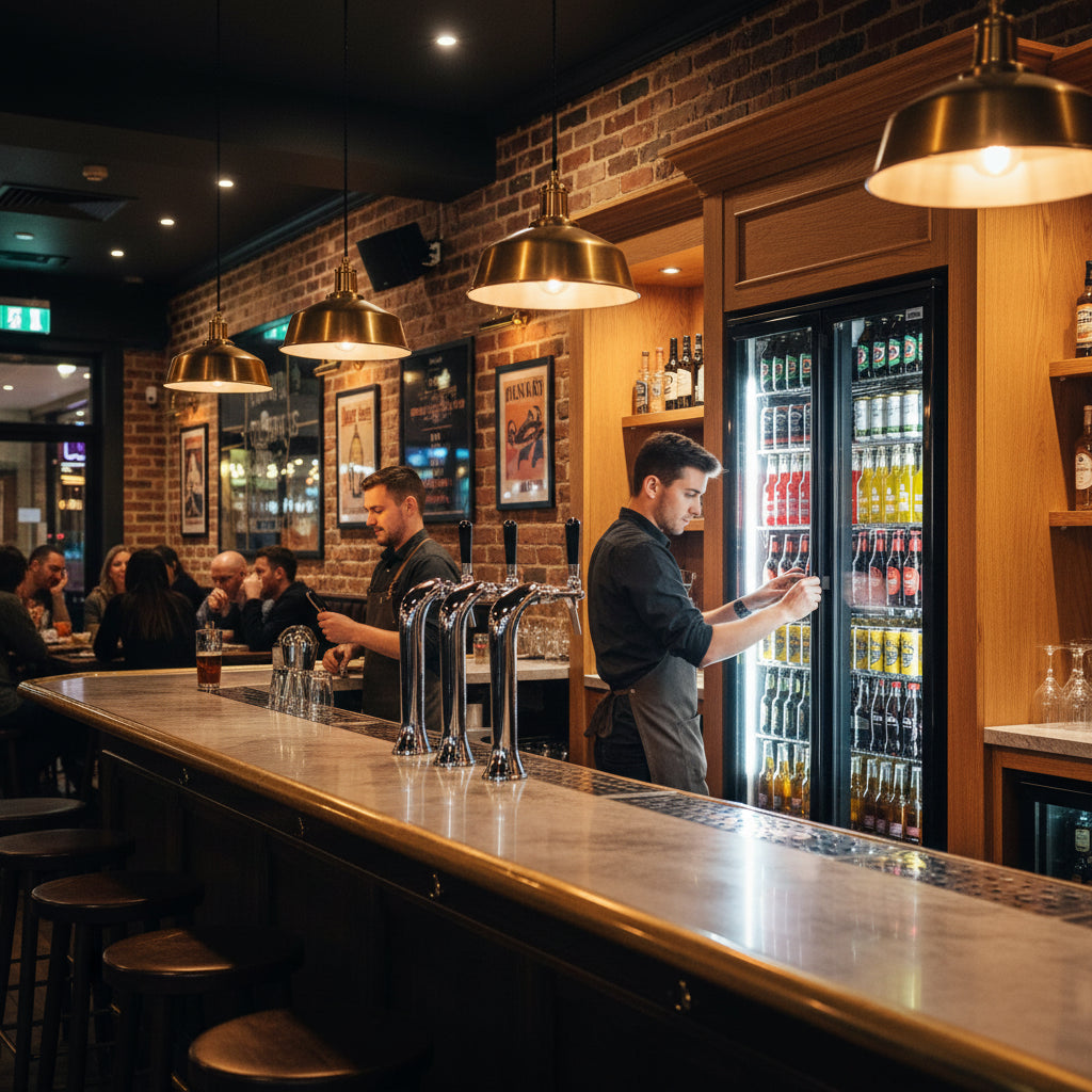 Rhino SGT2-BS – 473L Commercial Upright 2 Door Glass Door Drinks Fridge – 10 Star Rating lifestyle image