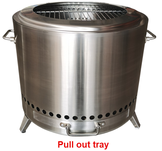 Schmick Stainless Steel Dual Skinned Fire Pit Less Smoke Design - Model SK-PIT49