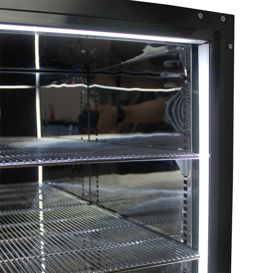 Under-Bench Bar Fridge | Heated Glass | Matte Black | Left Hinge | Silent Operation | Schmick SK126L-HD