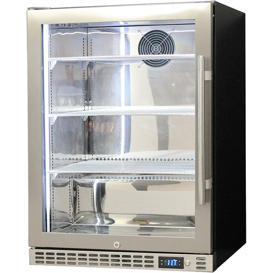 Schmick 164L Heated Glass Door Bar Fridge - Left Hinge - Stainless Steel - SK156L-HD