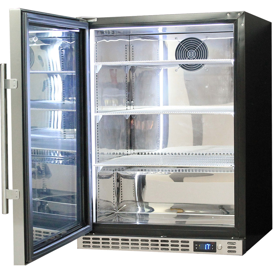Schmick 164L Heated Glass Door Bar Fridge - Left Hinge - Stainless Steel - SK156L-HD