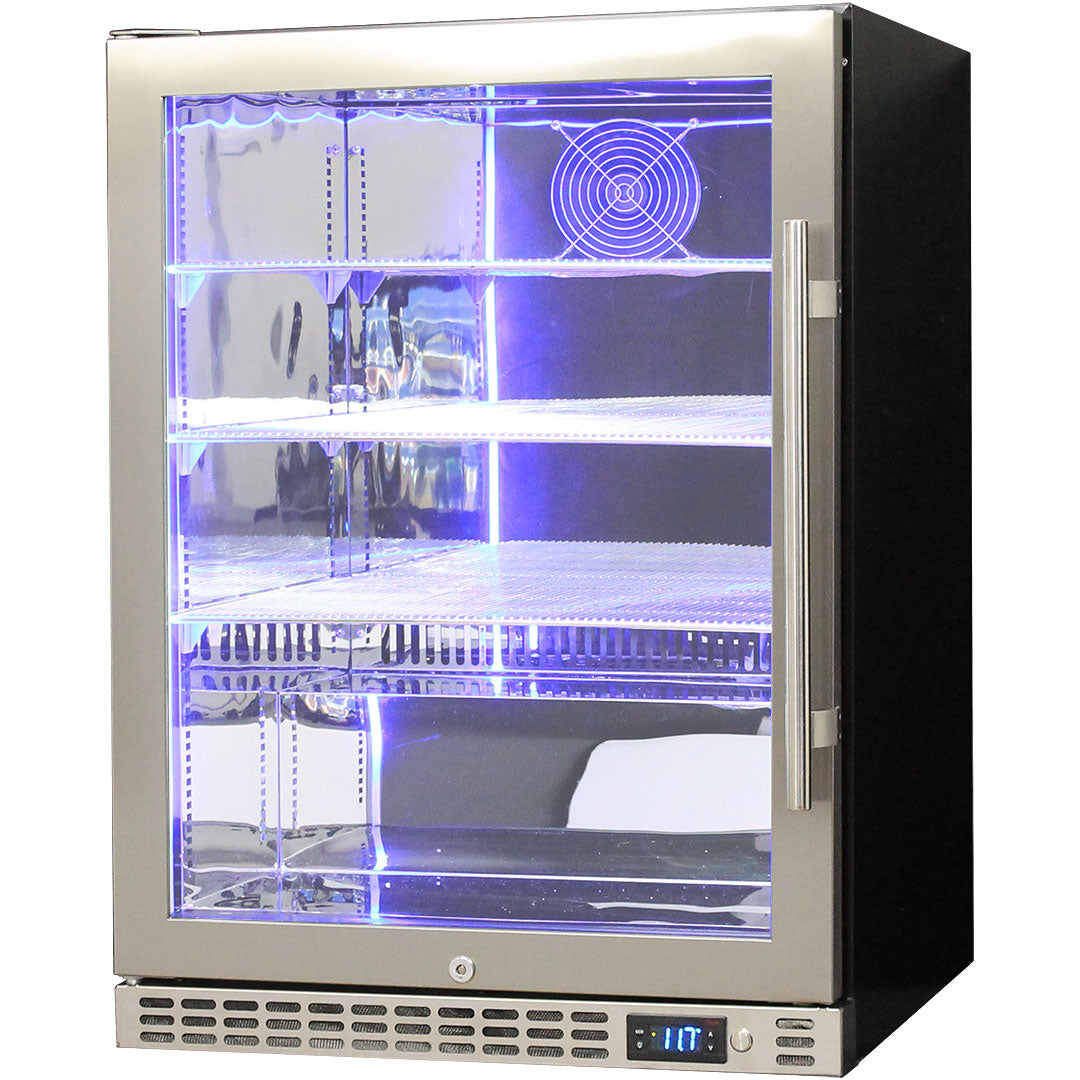 Schmick 164L Heated Glass Door Bar Fridge - Left Hinge - Stainless Steel - SK156L-HD