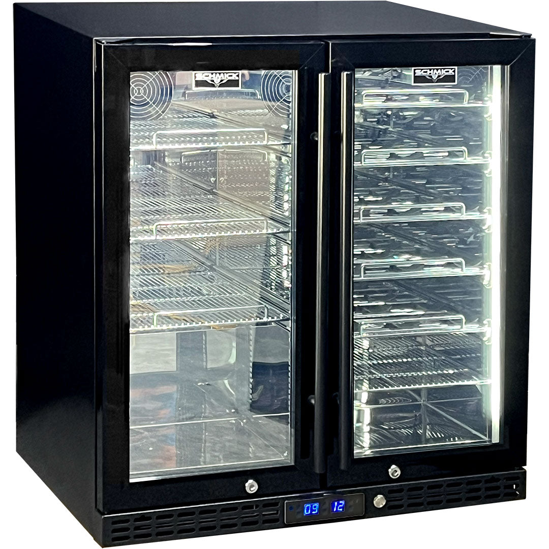 Schmick Under Bench Beer And Wine Dual Zone Bar Fridge - Model SK198D-B-HD