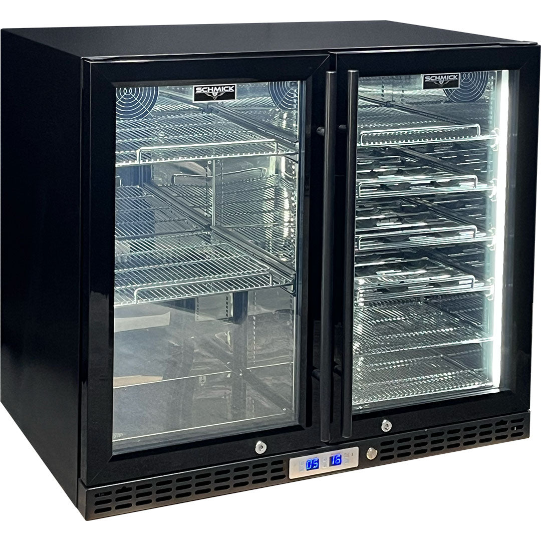 Schmick Under Bench Beer And Wine Dual Zone Bar Fridge - Model SK228D-B-HD