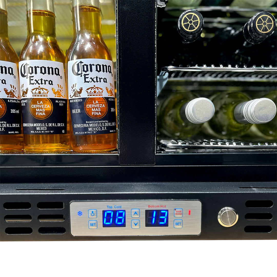 Schmick Under Bench Beer And Wine Dual Zone Bar Fridge - Model SK228D-B-HD