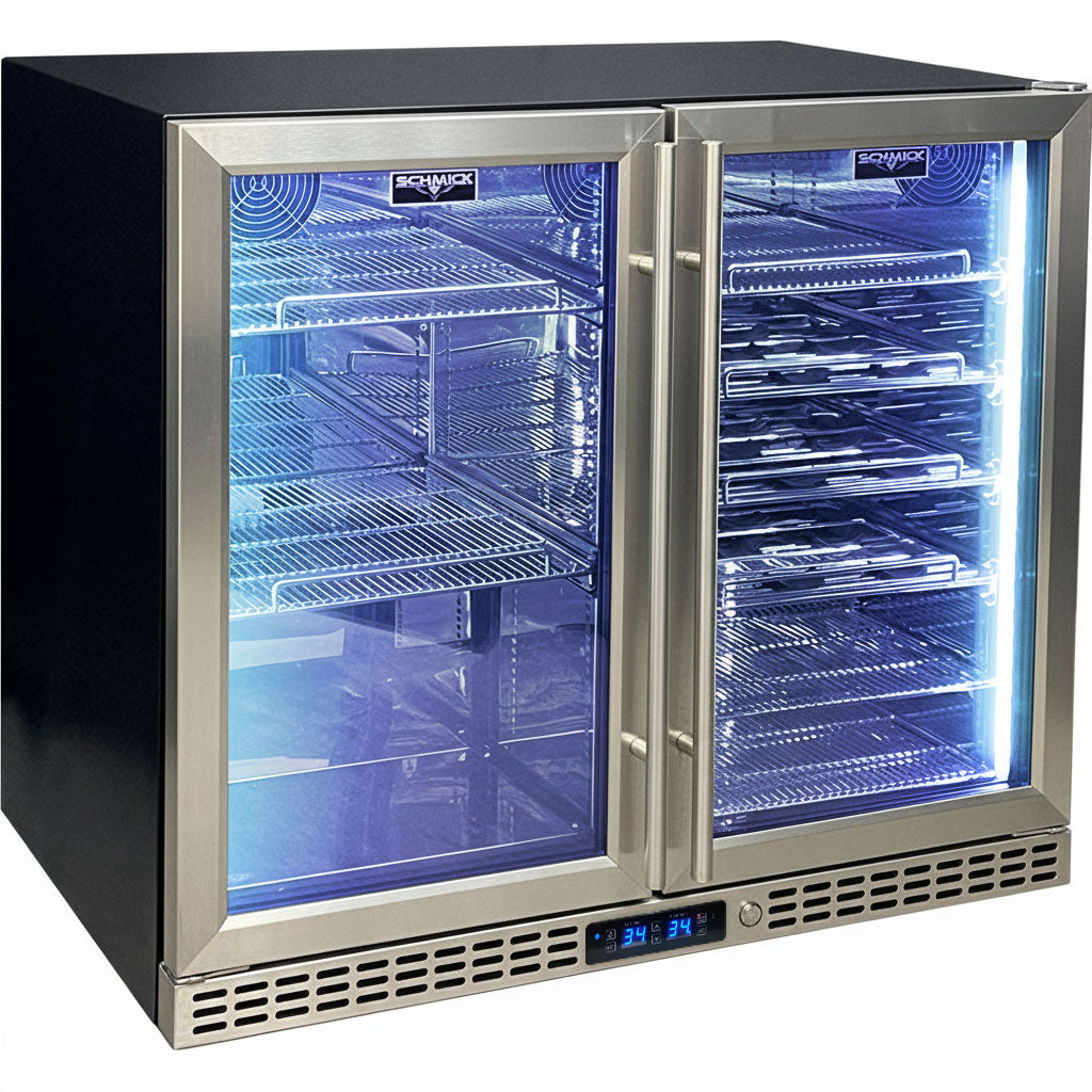 Schmick SK228D-HD bar fridge - side view