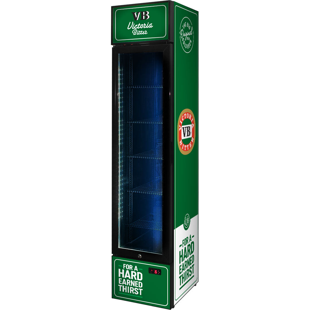 Victoria Bitter - SS-P160-VB-V2 – Original Branded Skinny Upright Bar Fridge – 160 Litres