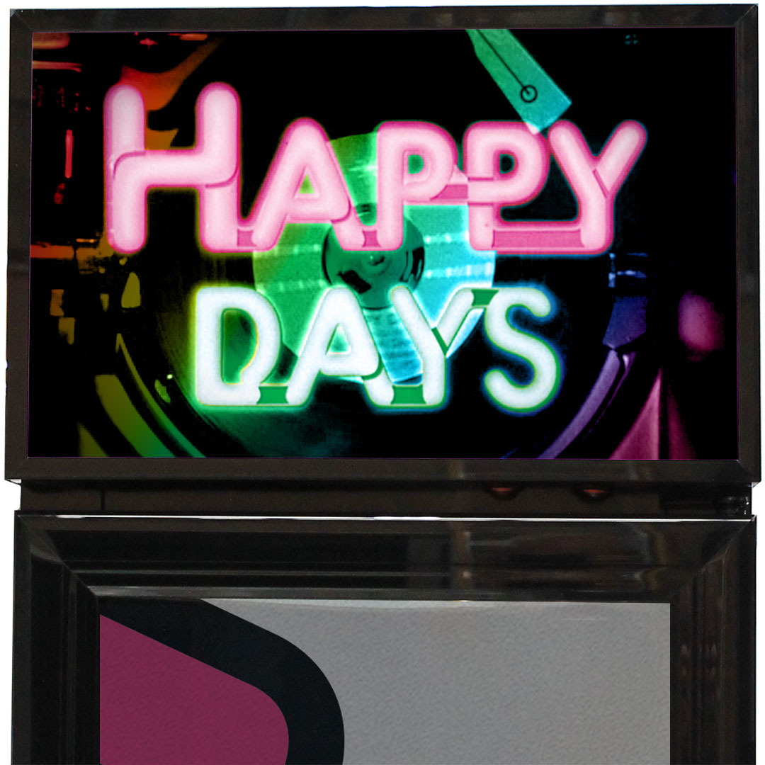 Happy Days Branded Skinny Upright Bar Fridge - Model SS-P160FA-HD1