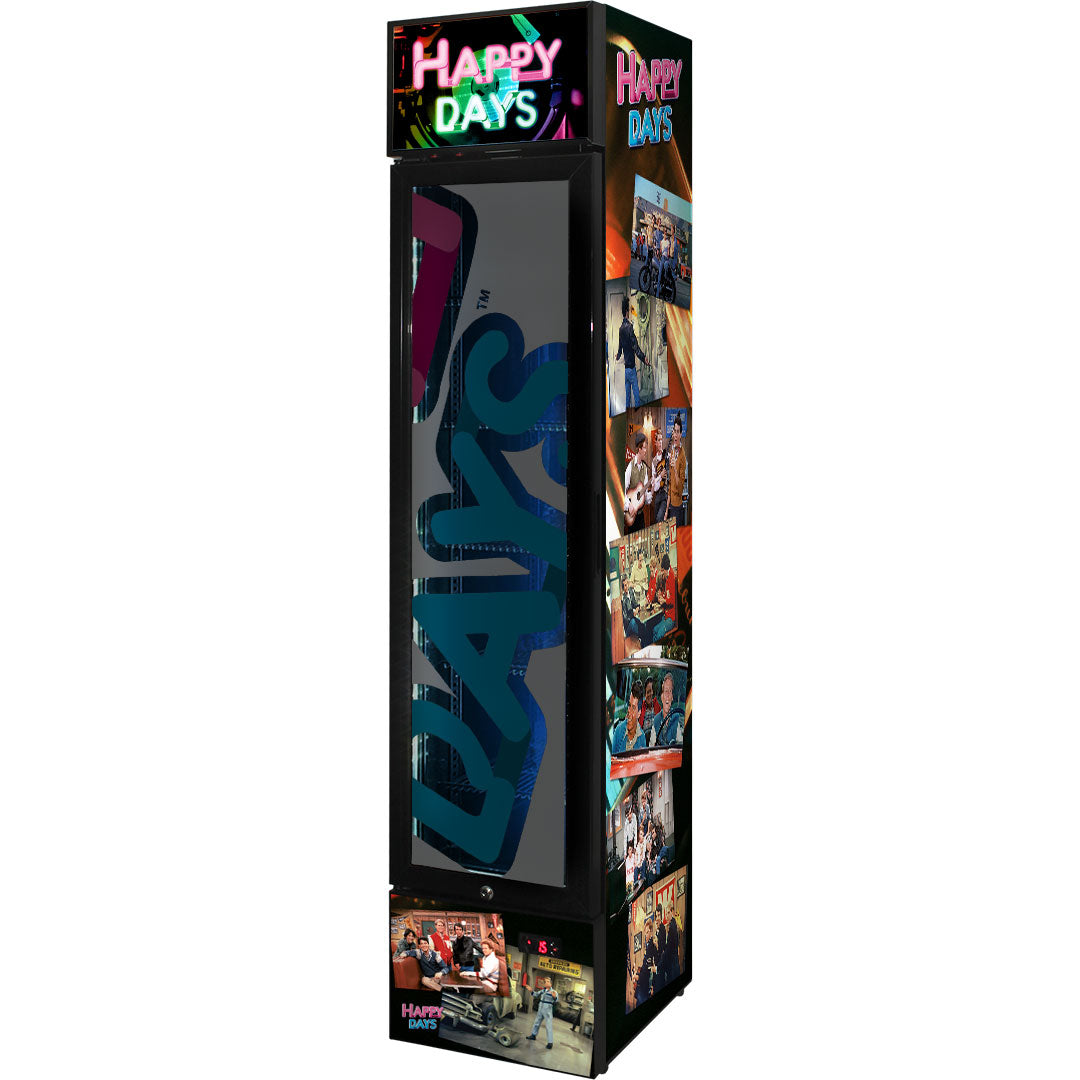 Happy Days Branded Skinny Upright Bar Fridge - Model SS-P160FA-HD1