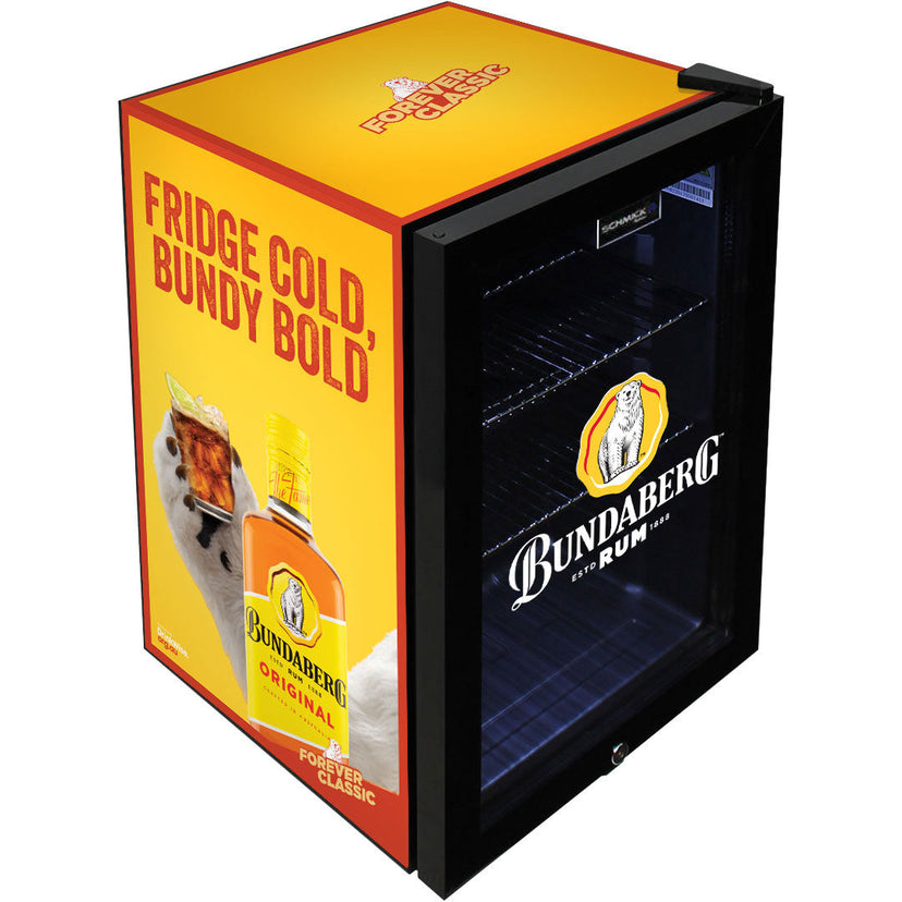 Bundy Rum 70L Double Glazed Glass Door Bar Fridge, Fridge Cold, Bundy Bold Design - SC70-B-BUNDY3.2 - image 1