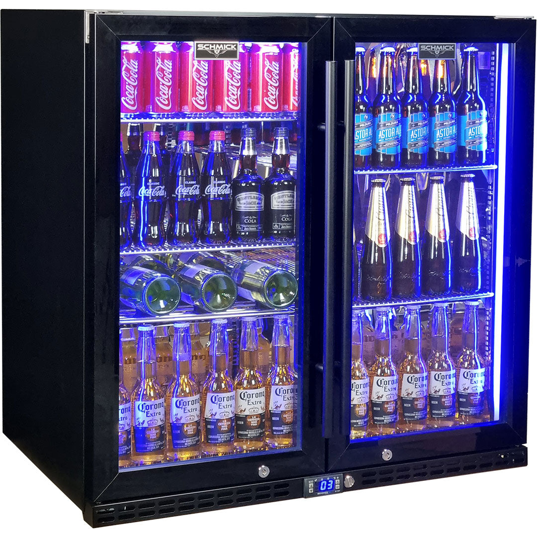 Schmick SK245-B-HD bar fridge - glass door detail
