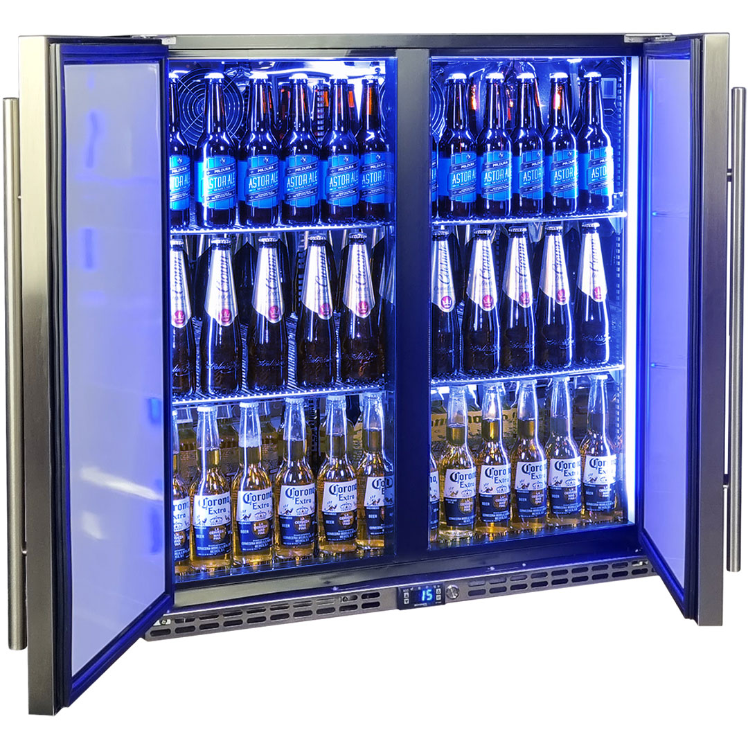 Schmick SK245-SD - Stainless Steel Quiet Running 2 Door Bar Fridge With Quality Parts And Quiet Operation