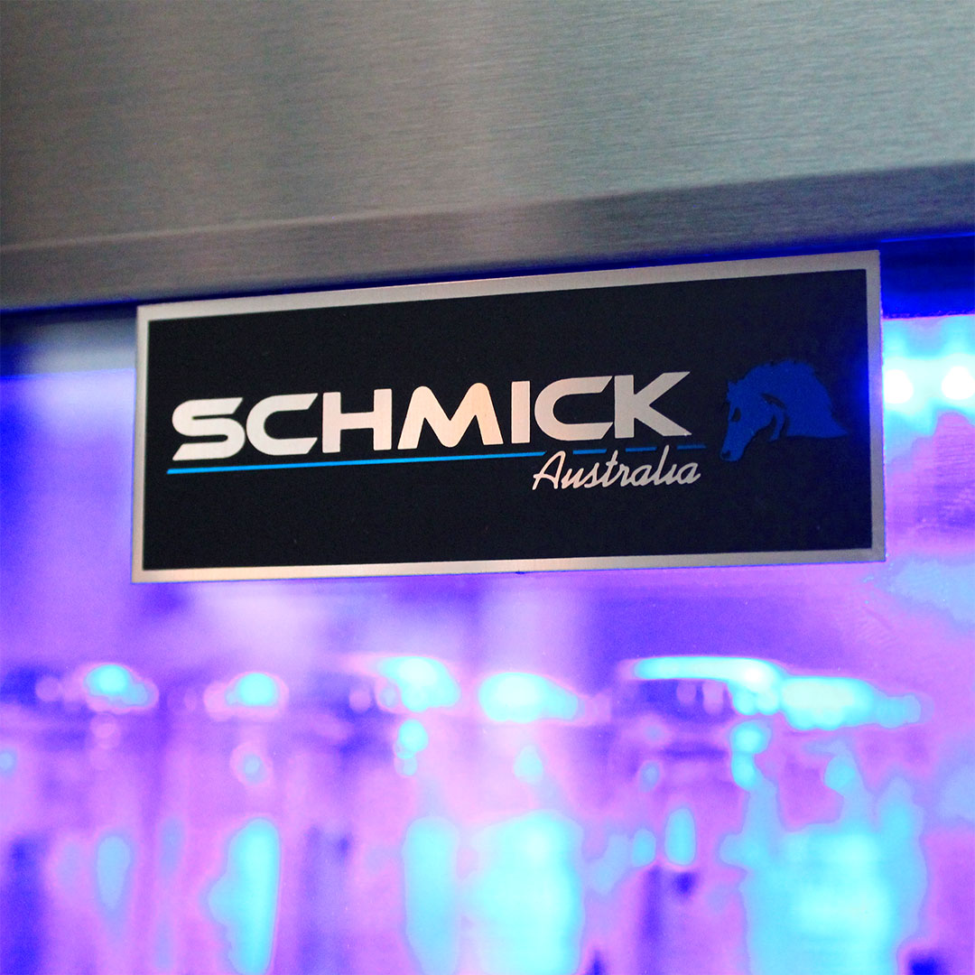 Schmick SK118R-SS - 304 Stainless Steel Bar Fridge Tropical Rated With Heated Glass and Triple Glazing 1 Door