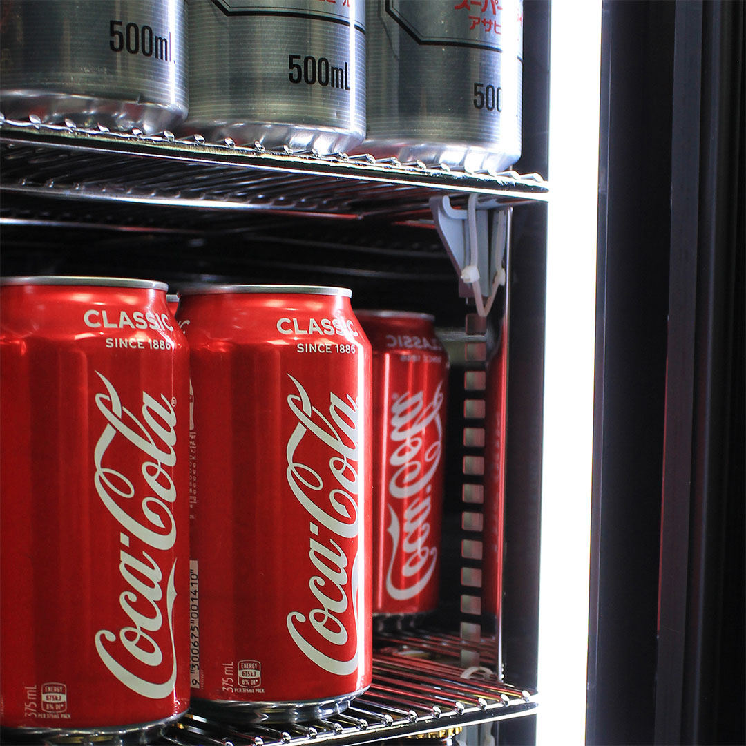 Schmick SK126L-B-HD bar fridge - glass door detail