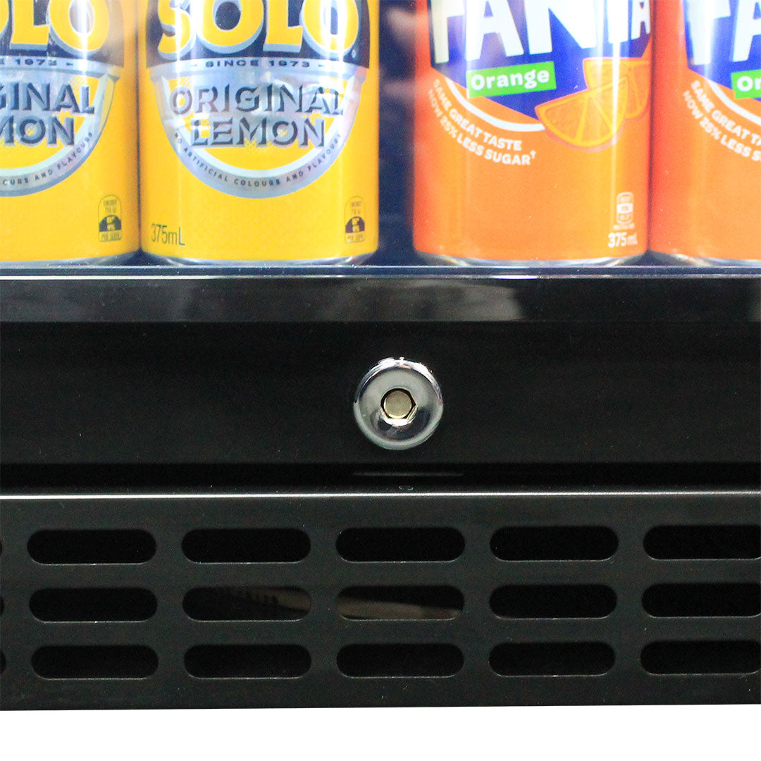 Schmick - SK126R-B-HD – Heated Glass Door Front Venting Under Bench Bar Fridge – 132 Litres