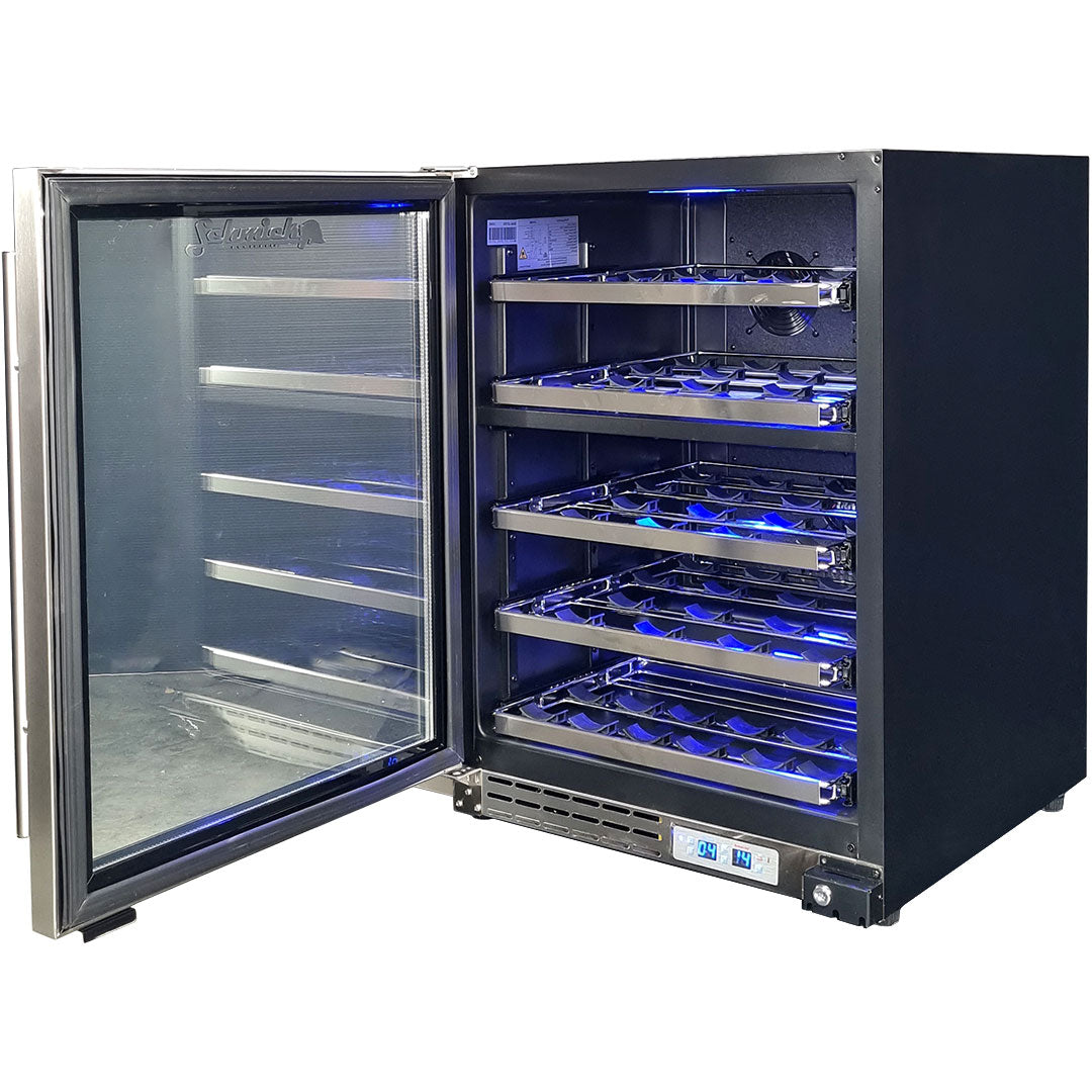 Schmick - JC132D – Triple Glazed Glass Door Dual Zone Wine Fridge – 122 Litres