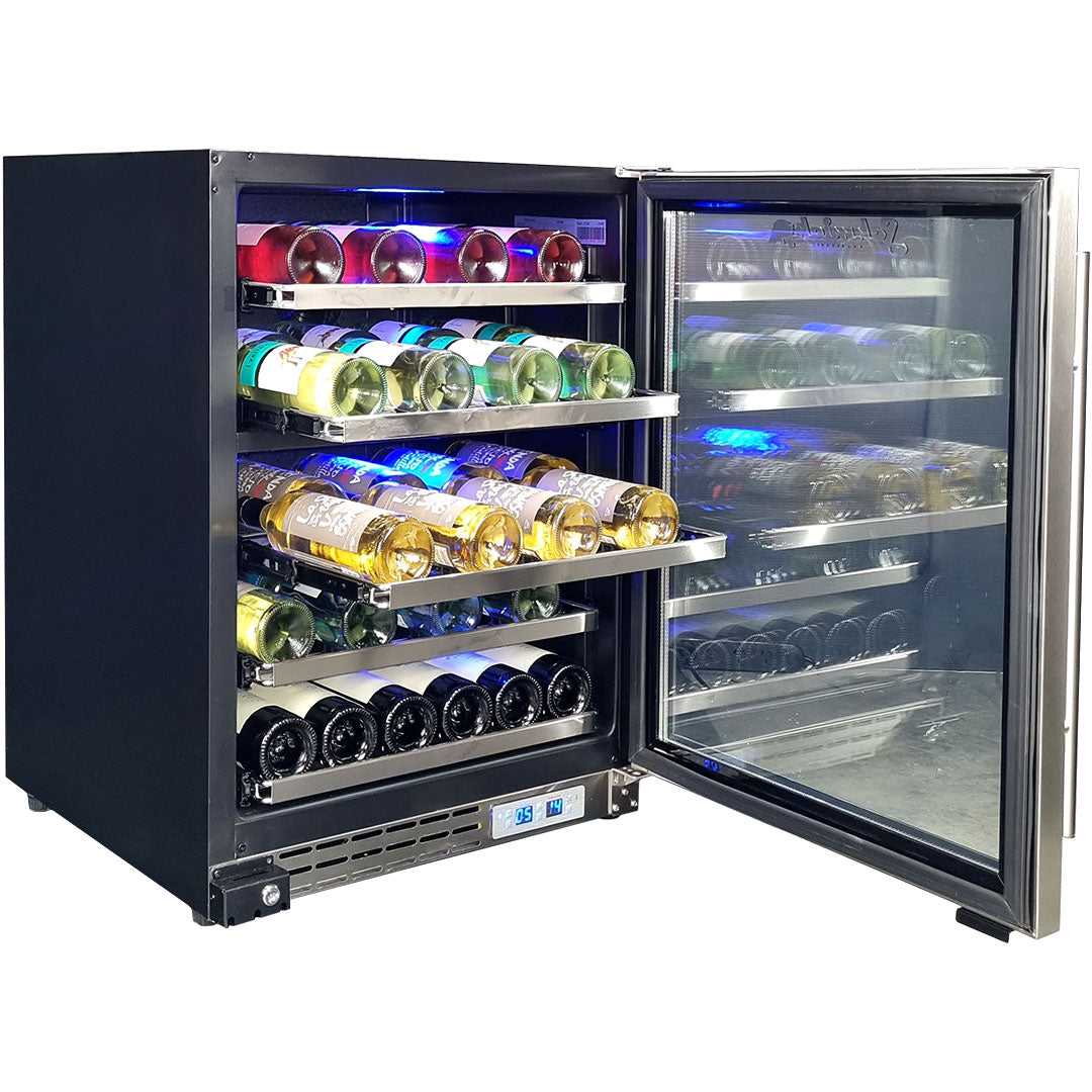 Schmick JC132D - Under Bench Glass Door Dual Zone Wine Fridge Triple Glazed