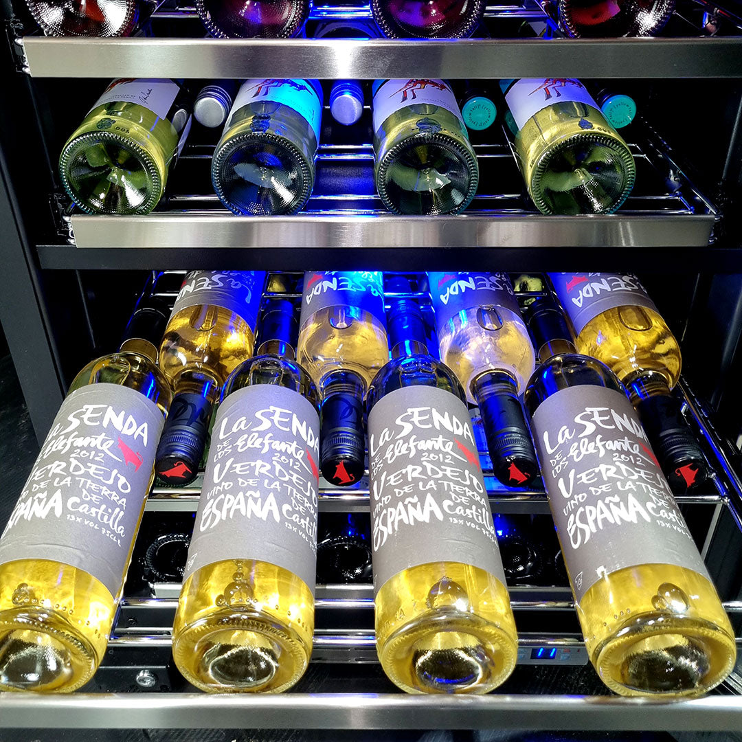 Schmick - JC132D – Triple Glazed Glass Door Dual Zone Wine Fridge – 122 Litres