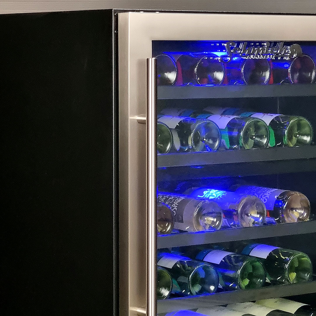 Schmick - JC132D – Triple Glazed Glass Door Dual Zone Wine Fridge – 122 Litres