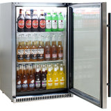 Schmick SK118R-SS bar fridge - glass door detail