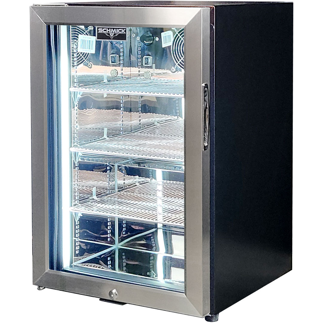 Schmick SK68L-SS bar fridge - glass door detail