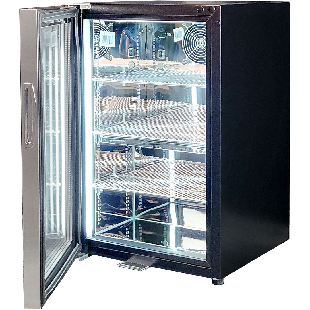 Schmick SK68L-SS bar fridge - glass door detail