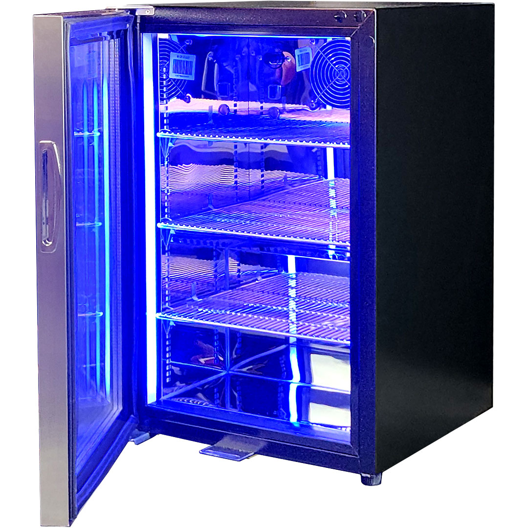 Schmick SK68L-SS bar fridge - glass door detail