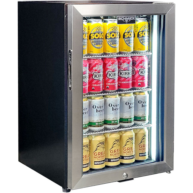 Schmick SK68R-SS bar fridge - glass door detail