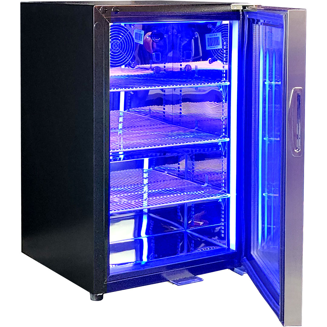 Schmick SK68R-SS bar fridge - glass door detail