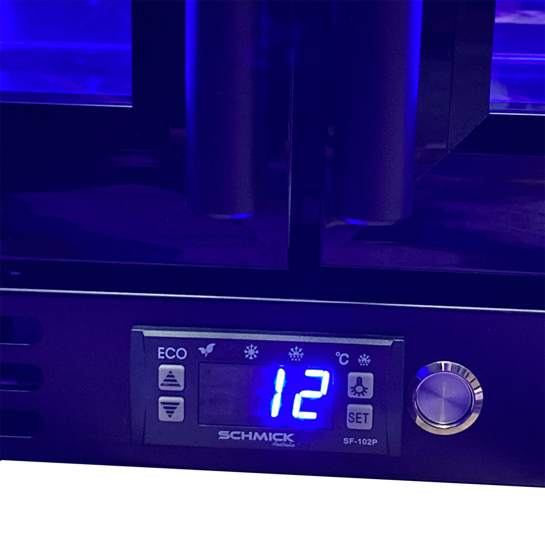 Schmick SK206-B-HD bar fridge - glass door detail