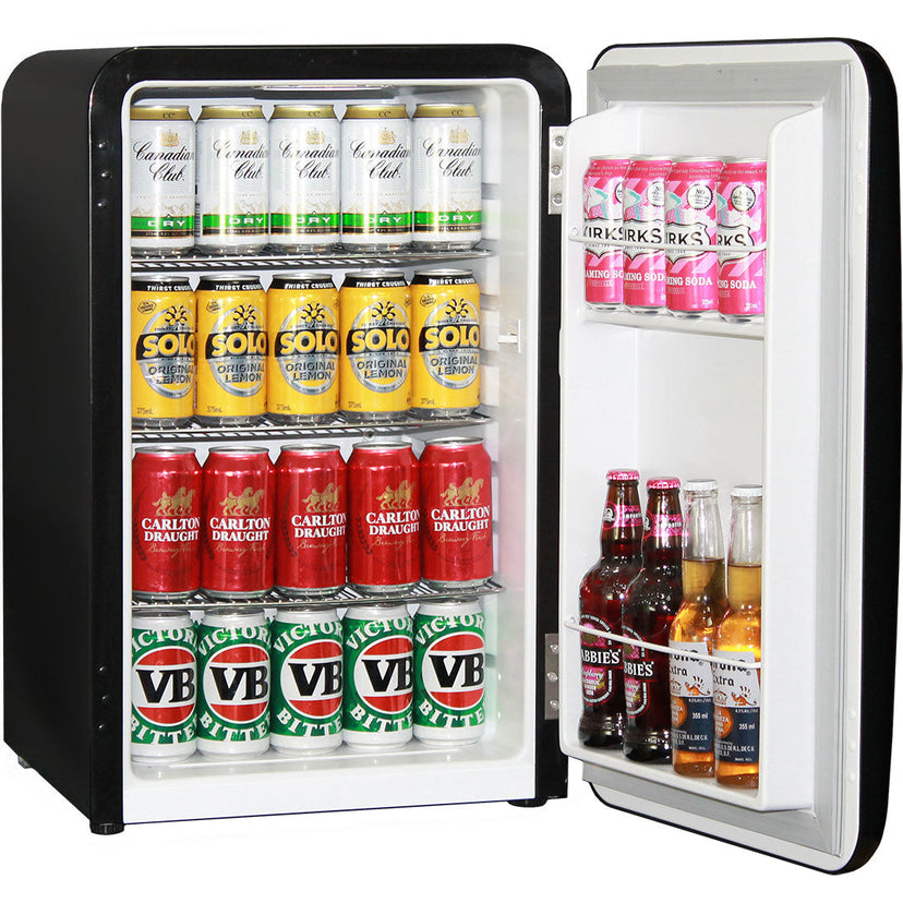 68L small bar fridge, black solid door, 41dB, lockable