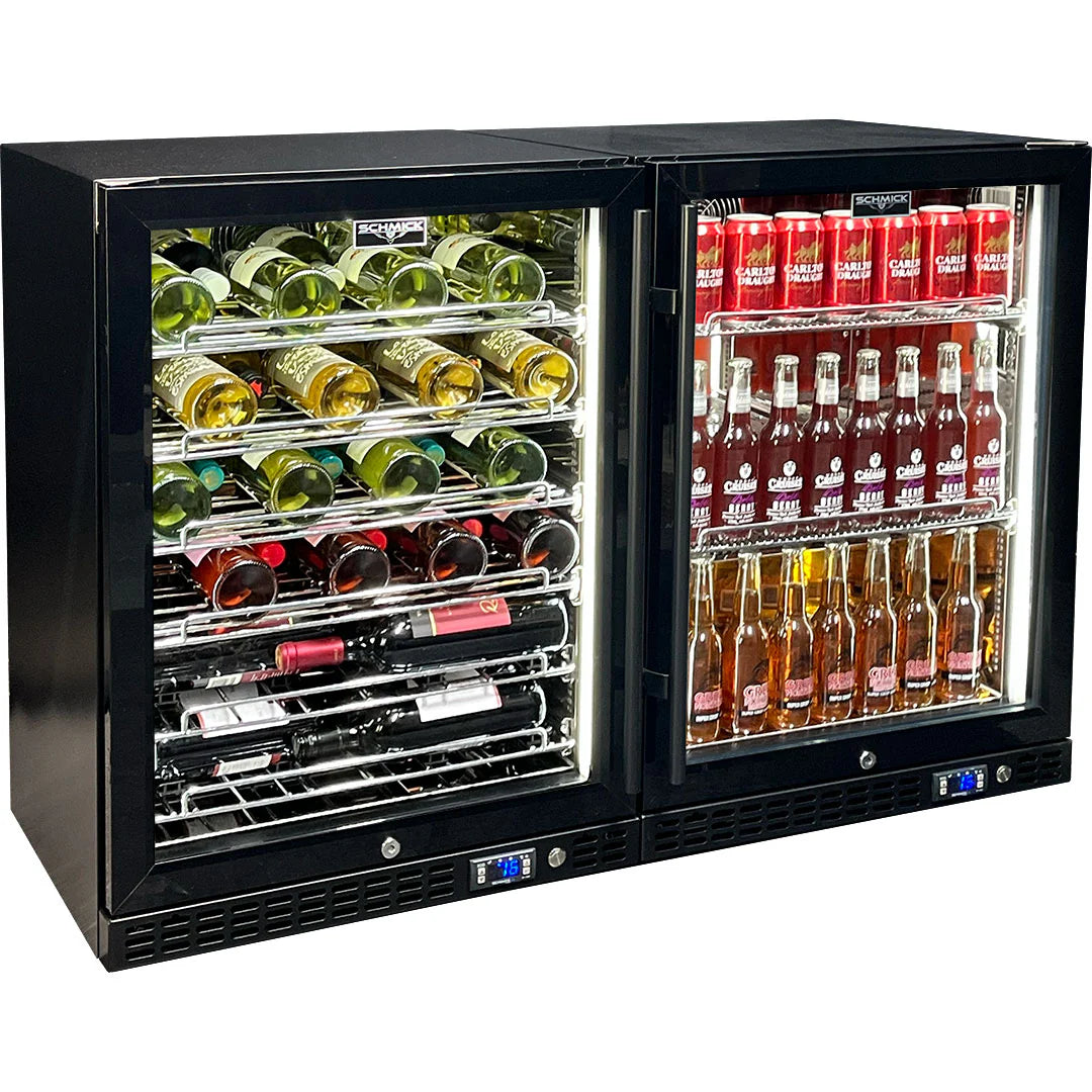 Schmick Quiet Running Under Bench Beer Wine Combination Fridge - Model  SK156-COMBO-BM