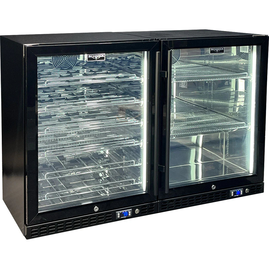 Schmick SK156-COMBO-BM bar fridge - angle view