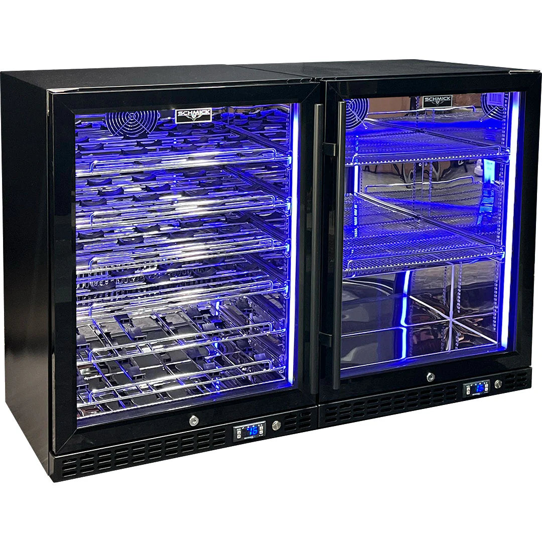 Schmick Quiet Running Under Bench Beer Wine Combination Fridge - Model  SK156-COMBO-BM