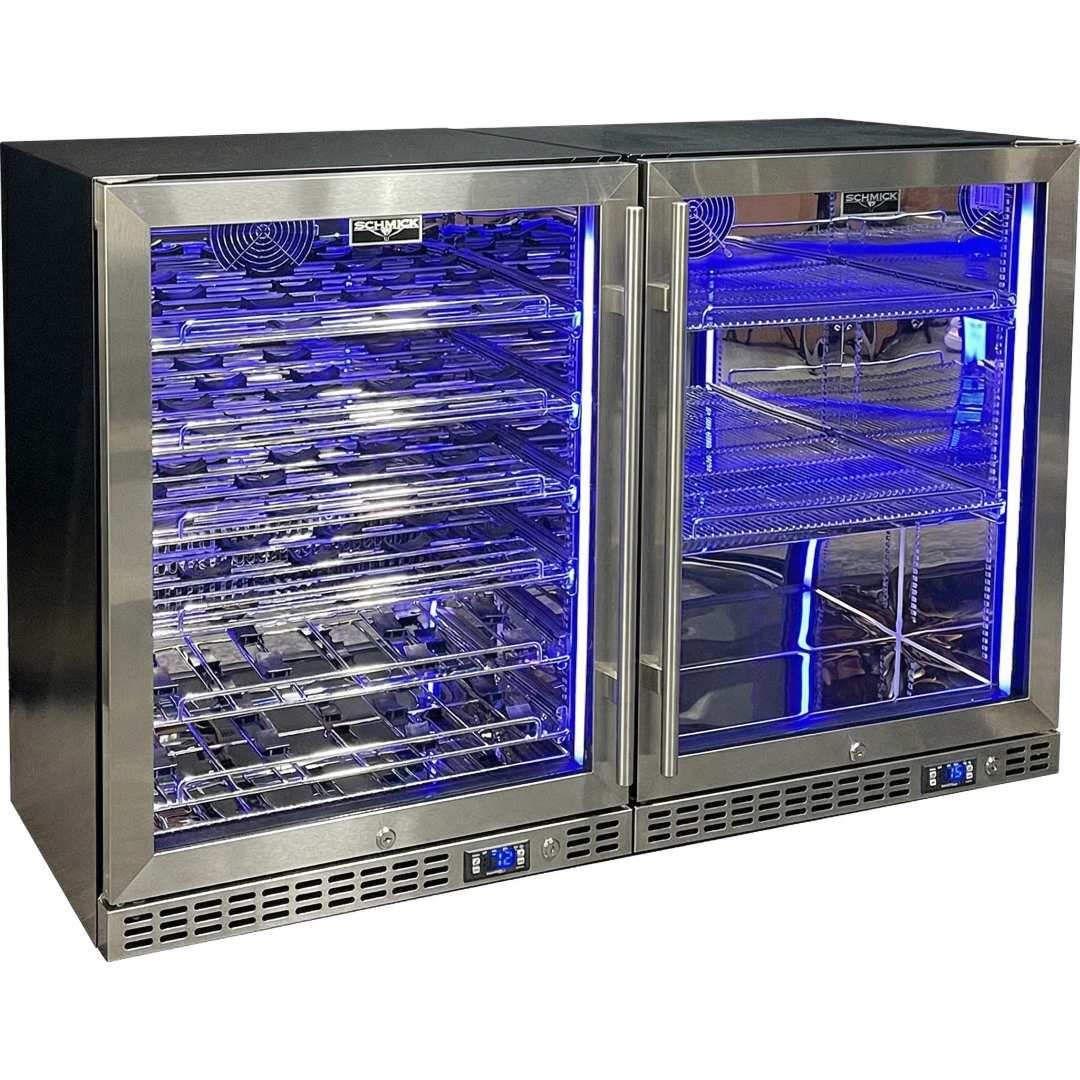 Schmick Quiet Slide Out Front Venting Under Bench Heated Door Bar Fridge Combo - SK156-COMBO-SSM