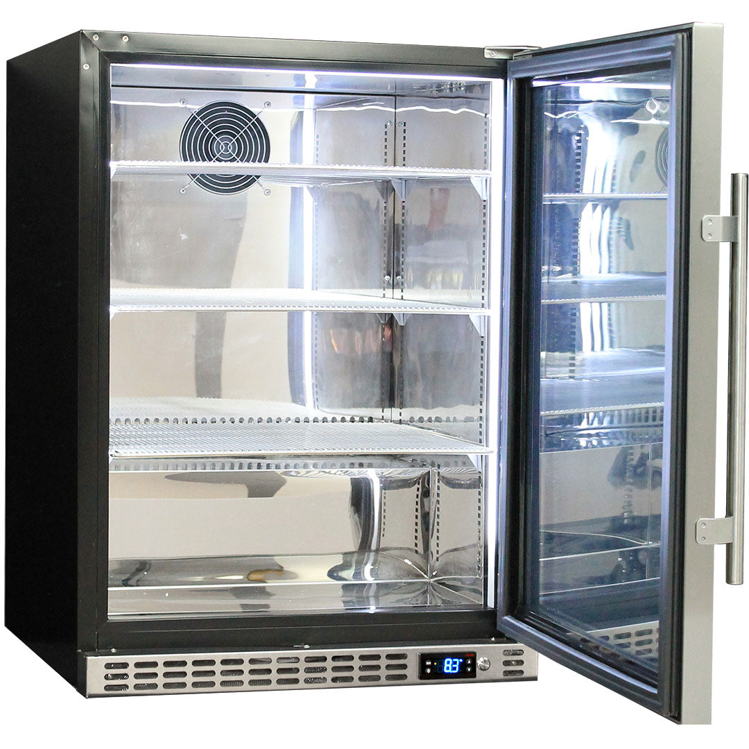 Schmick 164L Heated Glass Door Bar Fridge - Right Hinge - Stainless Steel - SK156R-HD