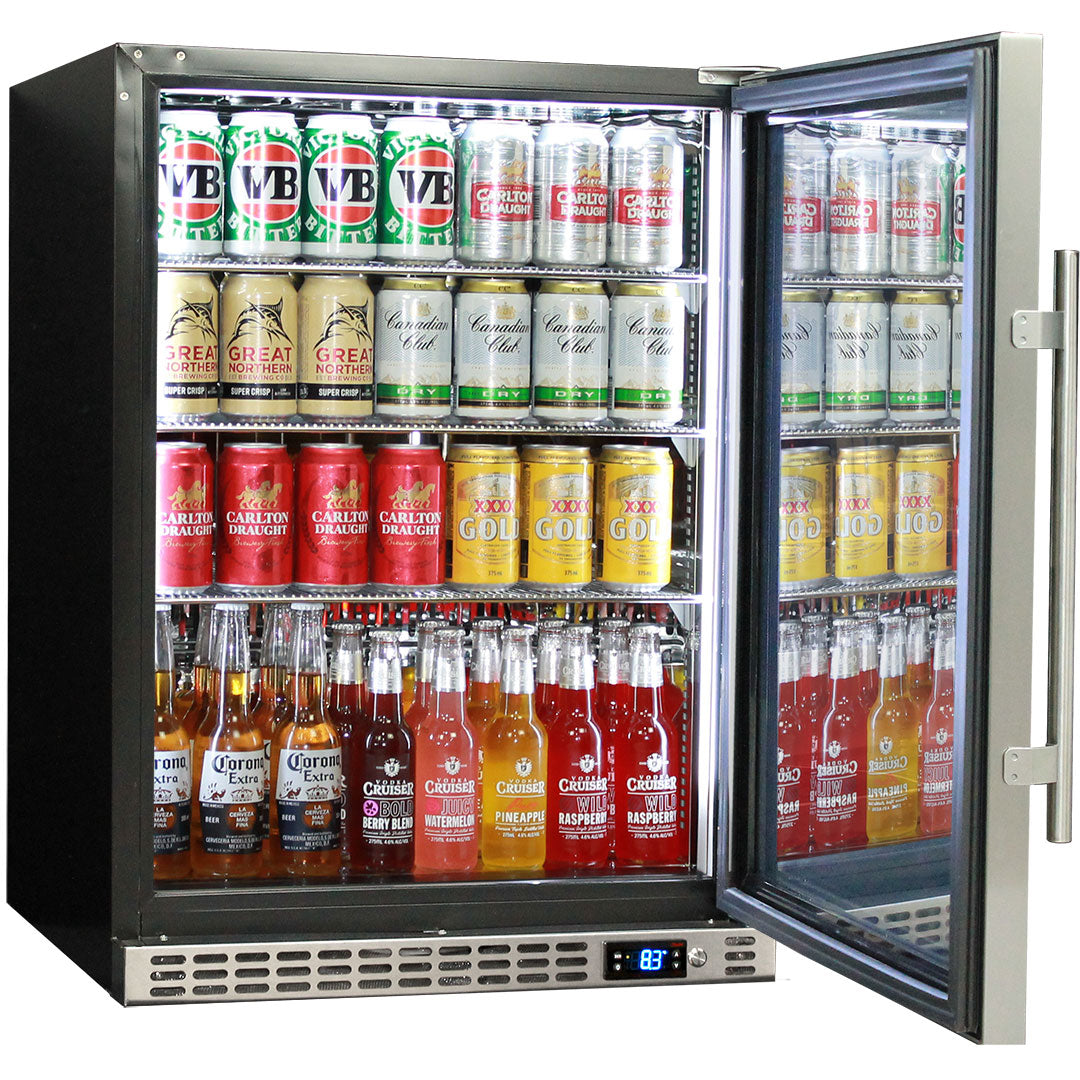 Schmick SK156R-SD bar fridge - glass door detail