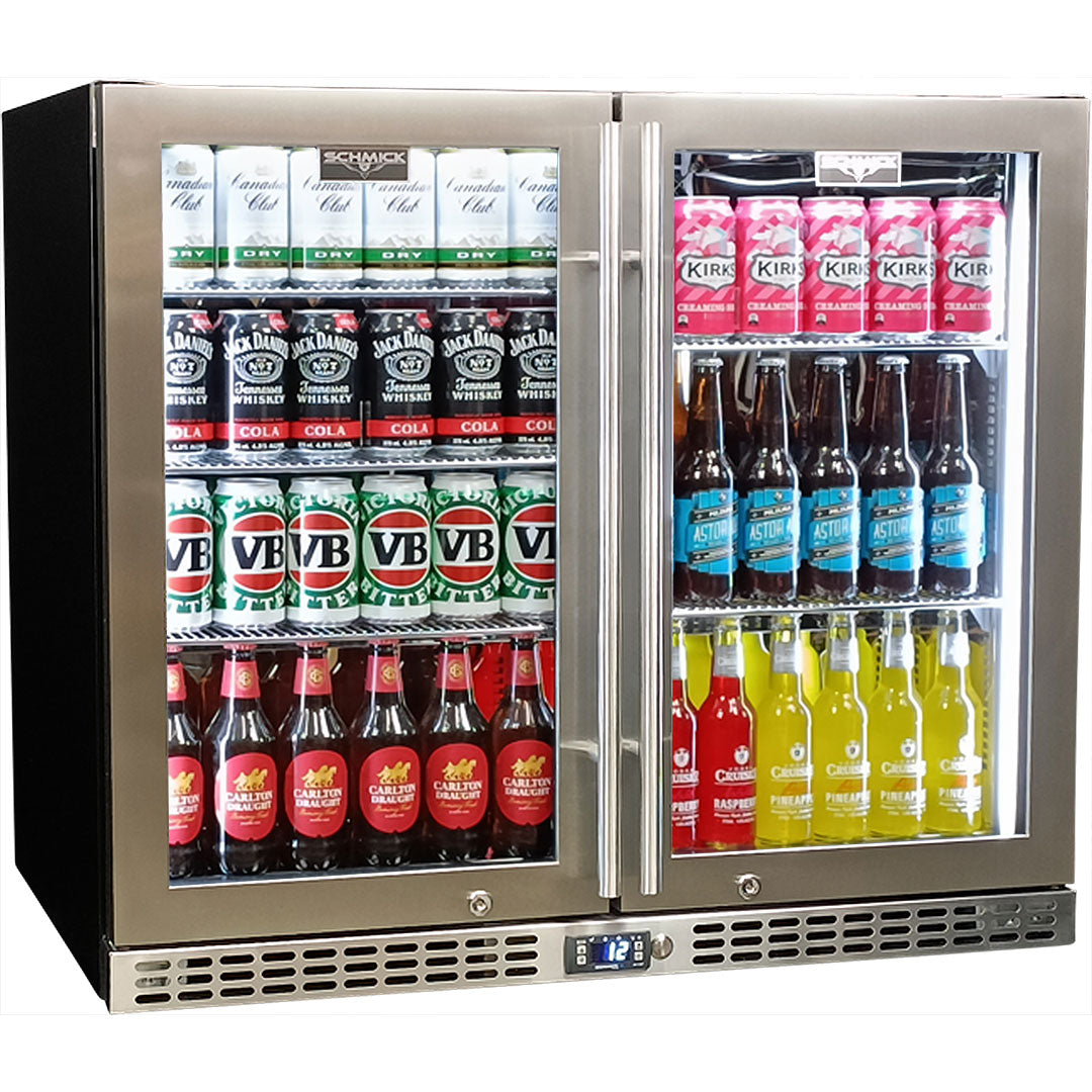 Schmick - SK206-HD – Twin Door Heated Glass Bar Fridge – 233 Litres