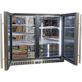 Schmick SK206-SS bar fridge - glass door detail