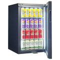 Classy Quiet 69Ltr Heated Glass Bar Fridge With Blue and White Led - Model SK68R-B-HD