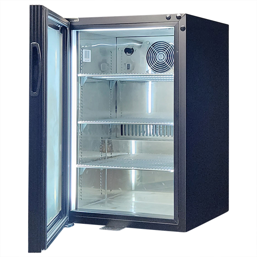Classy Quiet 69Ltr Heated Glass Door Bar Fridge With Blue and White Led - Model SK68L-B-HD